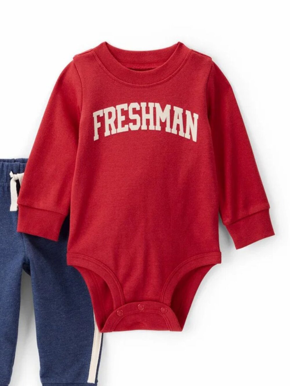 NWT Carter's Freshman Red Long Sleeve Bodysuit 24M Varsity College